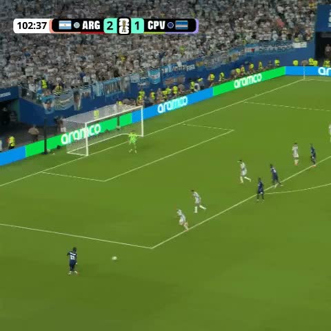 Lance de gol congelado no estádio